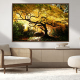 19067-MGV-CV-36X24-Golden Canopy Wall Art – Panoramic Autumn Tree Canvas Print, Warm Seasonal Decor for Living Room, Office or Garden Space