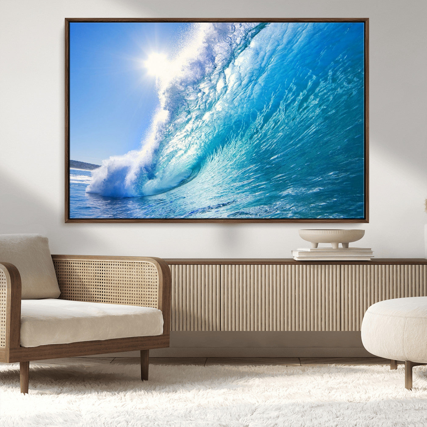 37494-MGV-CV-36X24-Ocean Wave Canvas Art – Stunning Blue Wave Photography, Coastal Wall Decor for Living Room, Bedroom or Office