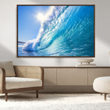 37494-MGV-CV-36X24-Ocean Wave Canvas Art – Stunning Blue Wave Photography, Coastal Wall Decor for Living Room, Bedroom or Office