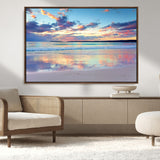 56723-MGV-CV-36X24-Serene Sunset Beach Wall Art – Panoramic Coastal Canvas Print, Peaceful Ocean Reflection Decor for Living Room, Bedroom or Office