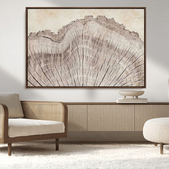 67528-MGV-CV-36X24-Wood Ring Wall Art Canvas Print, Framed Tree Ring Art Picture Print, Rustic Tree Ring Perfect Neutral Boho Decor Artwork