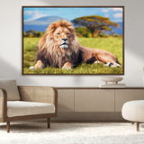 67826-MGV-CV-36X24-Majestic Lion Wall Art – King of the Jungle Canvas Print, Safari Wildlife Decor for Living Room, Office, or Man Cave