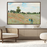 74890-MGV-CV-36X24-Monet Poppy Field Wall Art – Impressionist Landscape Canvas Print, Classic French Artwork for Living Room, Bedroom or Office Decor