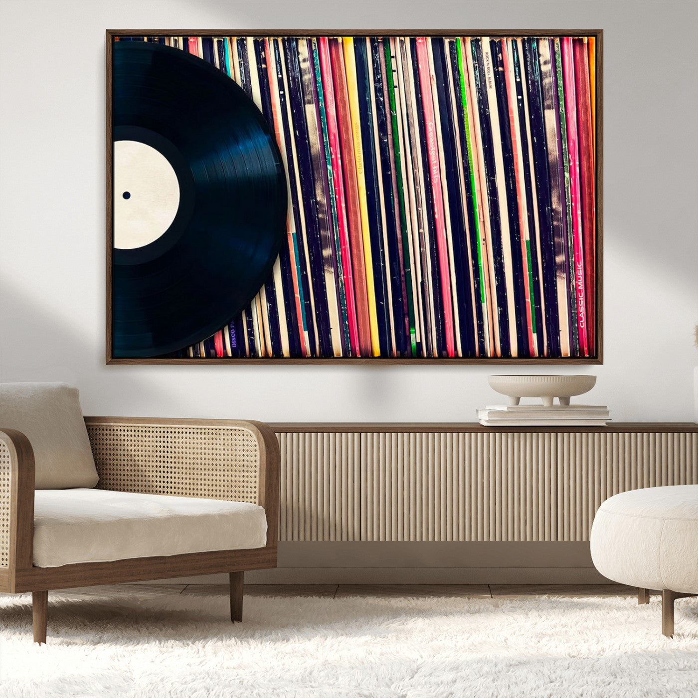 45029-MGV-CV-36X24-Misty Pine Forest Wall Art – Black and White Landscape Canvas Print, Foggy Trees Nature Photography, Modern Minimalist Decor for