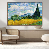 97252-MGV-CV-36X24-Wheat Field with Cypress – Van Gogh Wall Art, Impressionist Landscape Canvas Print, Rustic Home Decor for Living Room or Office