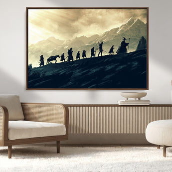 41574-MGV-CV-36X24-Fellowship Journey Wall Art – Epic Fantasy Adventure Canvas Print, Mountain Landscape Decor for Living Room, Office or Man Cave