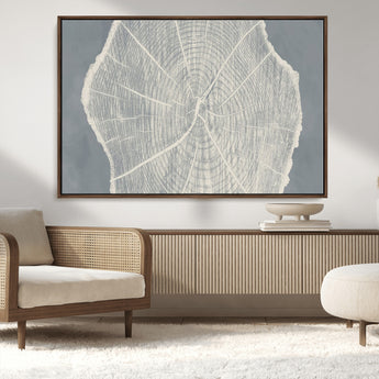 25547-MGV-CV-36X24-Tree Ring Wall Art Canvas Print, Framed Linocut Tree Ring Art Picture Print, Wood Texture Perfect Minimalist Farmhouse Decor