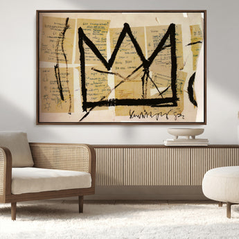37215-MGV-CV-36X24-Abstract Crown Wall Art – Urban Graffiti Style Canvas Print Modern Street Art Design, Bold Contemporary Decor for Living Room,