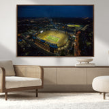 33588-MGV-CV-36X24-Football Stadium Wall Art – Aerial Night Game Canvas Print Packed Field City Lights, Sports Photography Decor for Game Room, Man