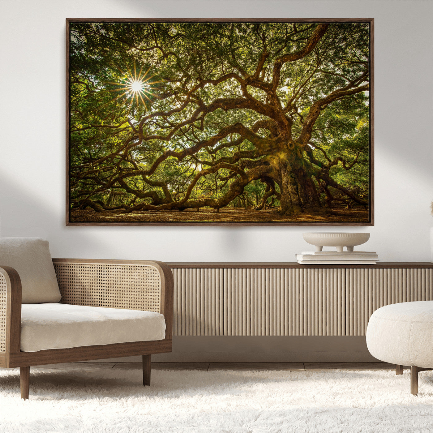 57983-MGV-CV-36X24-Angel Oak Tree Wall Art Canvas Print, Framed Oak Tree Art Picture Print, Angel Oak Perfect Rustic Nature Decor Artwork