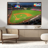 93707-MGV-CV-36X24-Los Angeles Stadium Wall Art Canvas Print, Framed Angel Stadium Field Art Picture Print, Anaheim Stadium Perfect Sports Room Decor