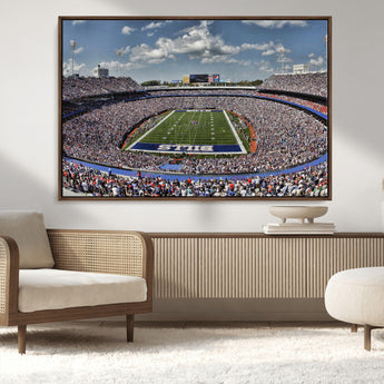 76491-MGV-CV-36X24-Buffalo Bills Stadium Wall Art Canvas Print, Framed Bills Stadium Art Picture Print, Highmark Stadium Perfect Sport Room Decor