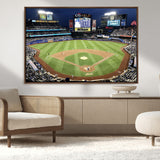 87666-MGV-CV-36X24-City Field Stadium Wall Art Canvas Print, Framed New York Stadium Art Picture Print, Citi Field Stadium Perfect Sport Room Decor