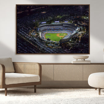 16515-MGV-CV-36X24-Dodgers Stadium Wall Art Canvas Print, Framed Baseball Stadium Art Picture Print, Dodgers Field Perfect Sport Room Decor Artwork