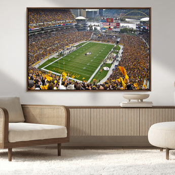 51419-MGV-CV-36X24-Heinz Field Wall Art Canvas Print, Framed Pittsburgh Stadium Field Art Picture Print, Heinz Stadium Field Perfect Sports Room