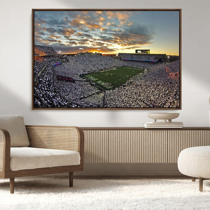 38807-MGV-CV-36X24-Beaver Stadium Wall Art Canvas Print, Framed Beaver Stadium Field Art Picture Print, Football Stadium Perfect Sport Room Decor
