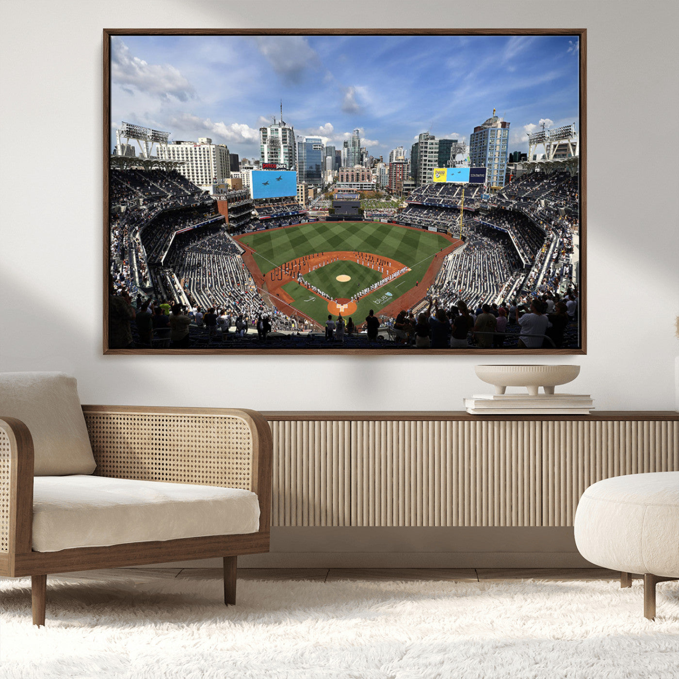 87122-MGV-CV-36X24-Petco Park Field Wall Art Canvas Print, Framed San Diego Stadium Art Picture Print, Petco Park Stadium Perfect Sport Room Decor