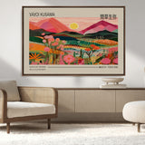18304-MGV-CV-36X24-Sunset Mountain Landscape Wall Art – Panoramic Abstract Nature Canvas Print, Vibrant Wall Decor for Living Room, Bedroom, Office,