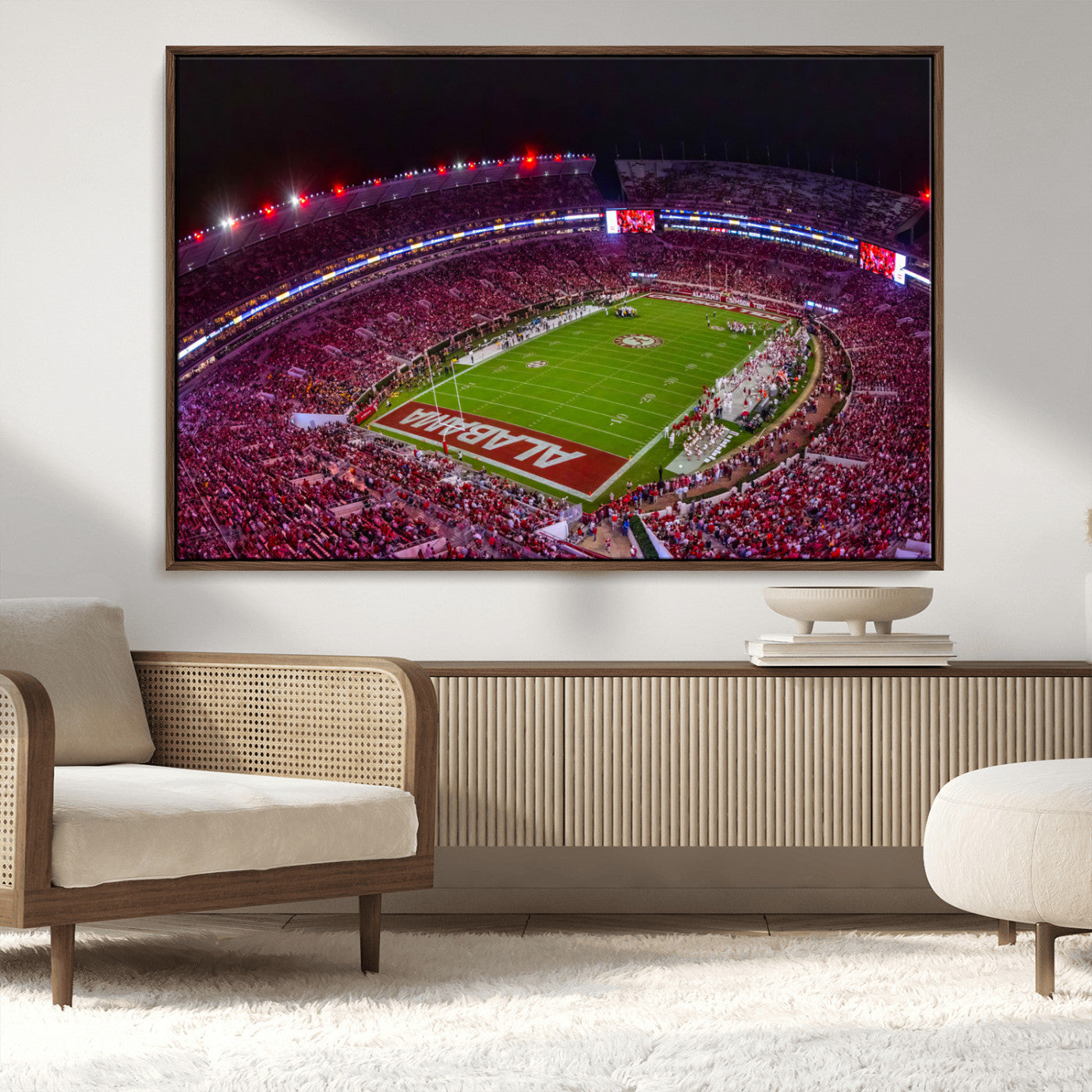 11343-MGV-CV-36X24-Bryant-Denny Stadium Wall Art – Panoramic Alabama Crimson Tide Football Field Canvas Print, Game Day Decor for Office, Man Cave or