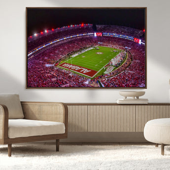 11343-MGV-CV-36X24-Bryant-Denny Stadium Wall Art – Panoramic Alabama Crimson Tide Football Field Canvas Print, Game Day Decor for Office, Man Cave or