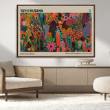 40791-MGV-CV-36X24-Kusama Inspired Wall Art – Vibrant Abstract Floral Jungle Canvas Print, Bold Pop Art Botanical Decor for Living Room, Bedroom, or