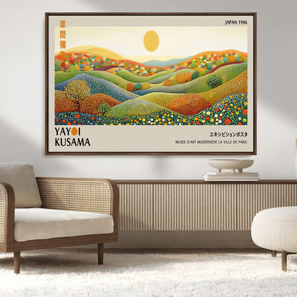 33864-MGV-CV-36X24-Pointillism Yayoi Wall Art Canvas Print, Framed Yayoi Kusama Art Picture Print, Yayoi Kusama Dot Perfect Abstract Nature Decor