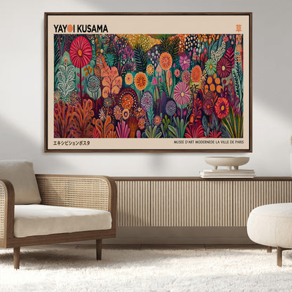 51280-MGV-CV-36X24-Abstract Yayoi Kusama Wall Art Canvas Print, Framed Japanese Wabi Sabi Art Picture Print, Yayoi Kusama Perfect Abstract Modern