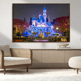 66710-MGV-CV-36X24-Enchanted Castle Wall Art – Magical Night Scene Canvas Print with Glowing Lights, Fantasy Architecture Artwork for Living Room,