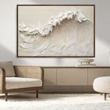 45175-MGV-CV-36X24-Textured Wave Wall Art Canvas Print, Framed Minimal Seascape Art Picture Print, Elegant Wave Perfect Modern Coastal Decor Artwork