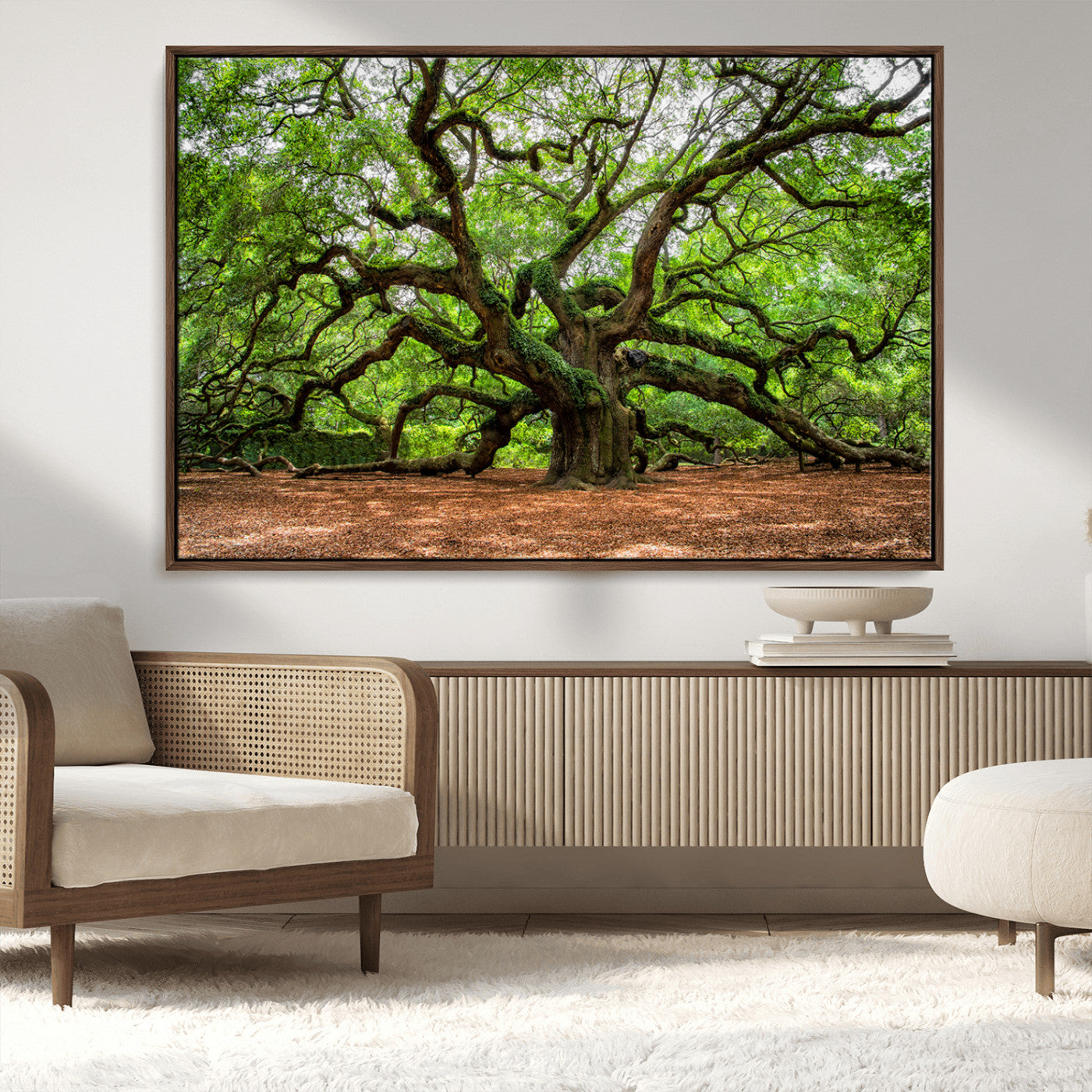 51255351-MGV-CV-36X24-Ancient Tree Wall Art – Majestic Oak Canvas Print, Large Nature Photography, Sacred Forest Landscape Wall Décor, Wisdom Tree