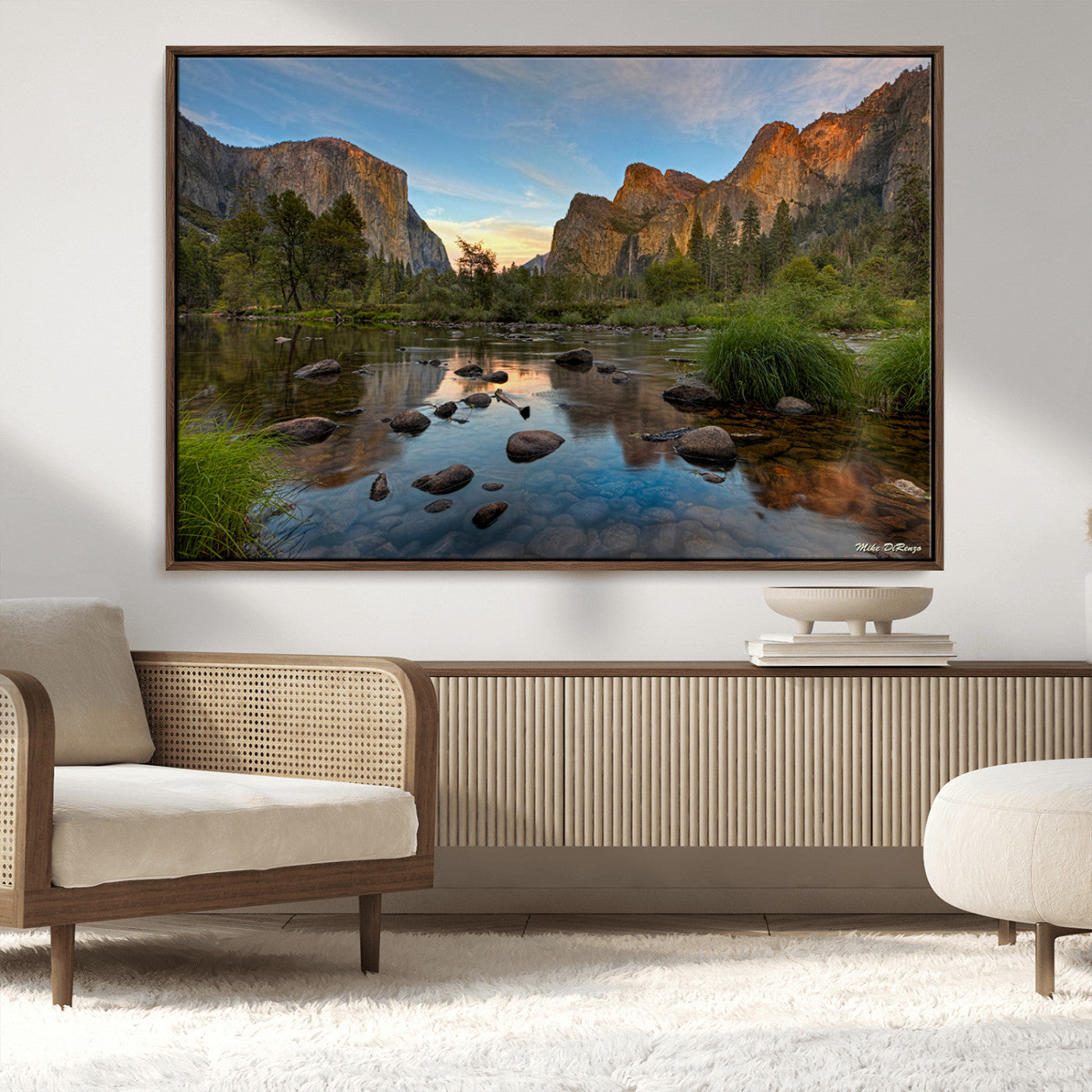 55893831-MGV-FC-36X24_Walnut-Yosemite Valley Wall Art Canvas Print, Framed El Capitan Art Picture Print, Sierra Landspace Perfect Rustic Nature Decor Artwork