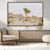 67109959-MGV-CV-36X24-Joshua Tree Wall Art Canvas Print, Framed Neutral Desert Art Picture Print, Earthy Landscape Perfect Neutral Boho Decor Artwork