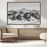 46884246-MGV-CV-36X24-Snowy Mountain Wall Art Canvas Print, Framed Mountain Peaks Art Picture Print, Alpine Mountains Perfect Minimalist Alpine Decor