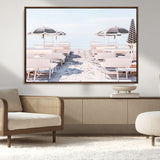 67623952-MGV-FC-36X24_Walnut-Minimalist Beach Wall Art Canvas Print, Framed Pastel Sand Art Picture Print, Beach Aesthetic Perfect Coastal Minimalist Decor