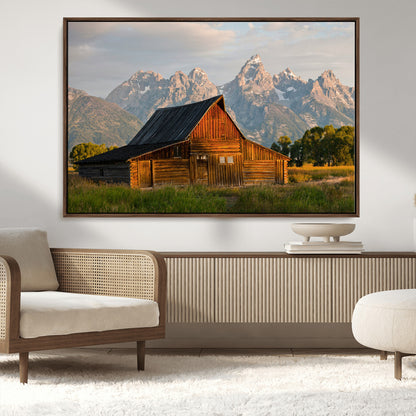 31771014-MGV-CV-36X24-Rustic Barn Wall Art Canvas Print, Framed Western Landscape Art Picture Print, Farmhouse Style Perfect Rustic Farmhouse Decor