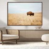 61392510-MGV-FC-36X24_Walnut-Buffalo Wall Art Wall Art Canvas Print, Framed Western Wildlife Decor Art Picture Print, Rustic Farmhouse Art Perfect Rustic