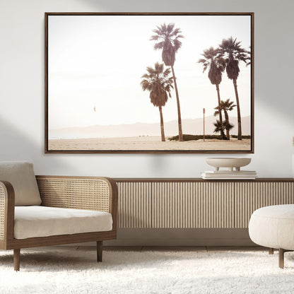 48255923-MGV-CV-36X24-Coastal Light Wall Art Canvas Print, Framed Relaxing Shoreline Art Picture Print, Minimalist Ocean Perfect Tropical Serenity Decor