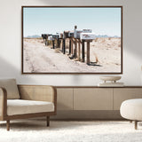 54616109-MGV-CV-36X24-Desert Mailboxes Wall Art – Rustic Rural Roadside Photography Canvas Print, American Southwest Landscape Home Decor for Living