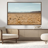55918919-MGV-FC-36X24_Walnut-Desert Landscape Wall Art – Golden Grass Plains and Mountain Horizon Canvas Print, Southwest Nature Photography Decor for Living