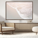 28414510-MGV-CV-36X24-Ocean Shoreline Wall Art – Minimal Coastal Beach Canvas Print, Soft Sea Foam and Sand Photography Artwork, Relaxing Nautical Decor