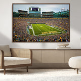 96617112-MGV-CV-36X24-Lambeau Field Wall Art – Green Bay Packers NFL Football Stadium Canvas Print – Game Day Crowd Sports Decor for Man Cave, Bar, or