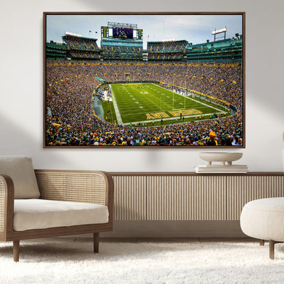96617112-MGV-CV-36X24-Lambeau Field Wall Art – Green Bay Packers NFL Football Stadium Canvas Print – Game Day Crowd Sports Decor for Man Cave, Bar, or