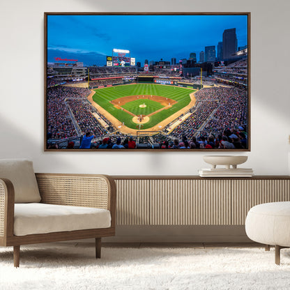 77273035-MGV-CV-36X24-Baseball Stadium Wall Art – Panoramic Evening Game Canvas Print, Sports Fan Decor for Man Cave, Office, Bar, or Living Room