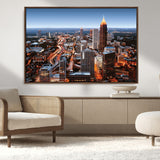 25096967-MGV-CV-36X24-Atlanta Skyline Wall Art – Vibrant Cityscape Canvas Print, Modern Night Lights Urban Decor for Office, Living Room, or Apartment