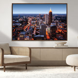 81886632-MGV-CV-36X24-Atlanta Skyline Wall Art – Vibrant City Lights Canvas Print, Modern Urban Cityscape Decor for Living Room, Office, or Apartment