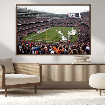 18347149-MGV-CV-36X24-Soldier Field Wall Art – Chicago Bears Football Stadium Canvas Print, Game Day Sports Decor for Man Cave, Bar, Office, or Living