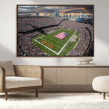 98106777-MGV-CV-36X24-Soldier Field Wall Art – Chicago Bears Stadium Canvas Print with American Flag, Game Day Football Decor for Man Cave, Bar, or