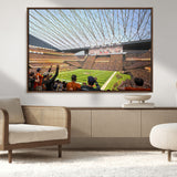 81960112-MGV-CV-36X24-Futuristic Football Stadium Wall Art – Modern Dome Arena Canvas Print, Chicago Bears Concept Design Sports Decor for Man Cave or