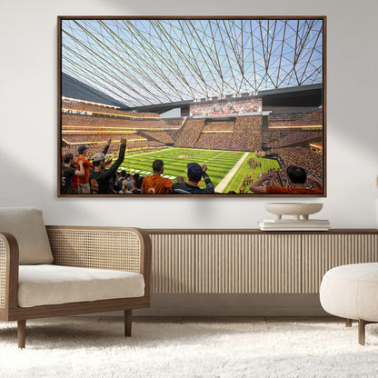 81960112-MGV-CV-36X24-Futuristic Football Stadium Wall Art – Modern Dome Arena Canvas Print, Chicago Bears Concept Design Sports Decor for Man Cave or