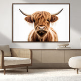 637908607-MGV-FC-93X47-3P_Black-Highland Cow Wall Art Print – Rustic Farmhouse Animal Portrait, Scottish Highland Cattle Canvas, Modern Country Wall Decor for